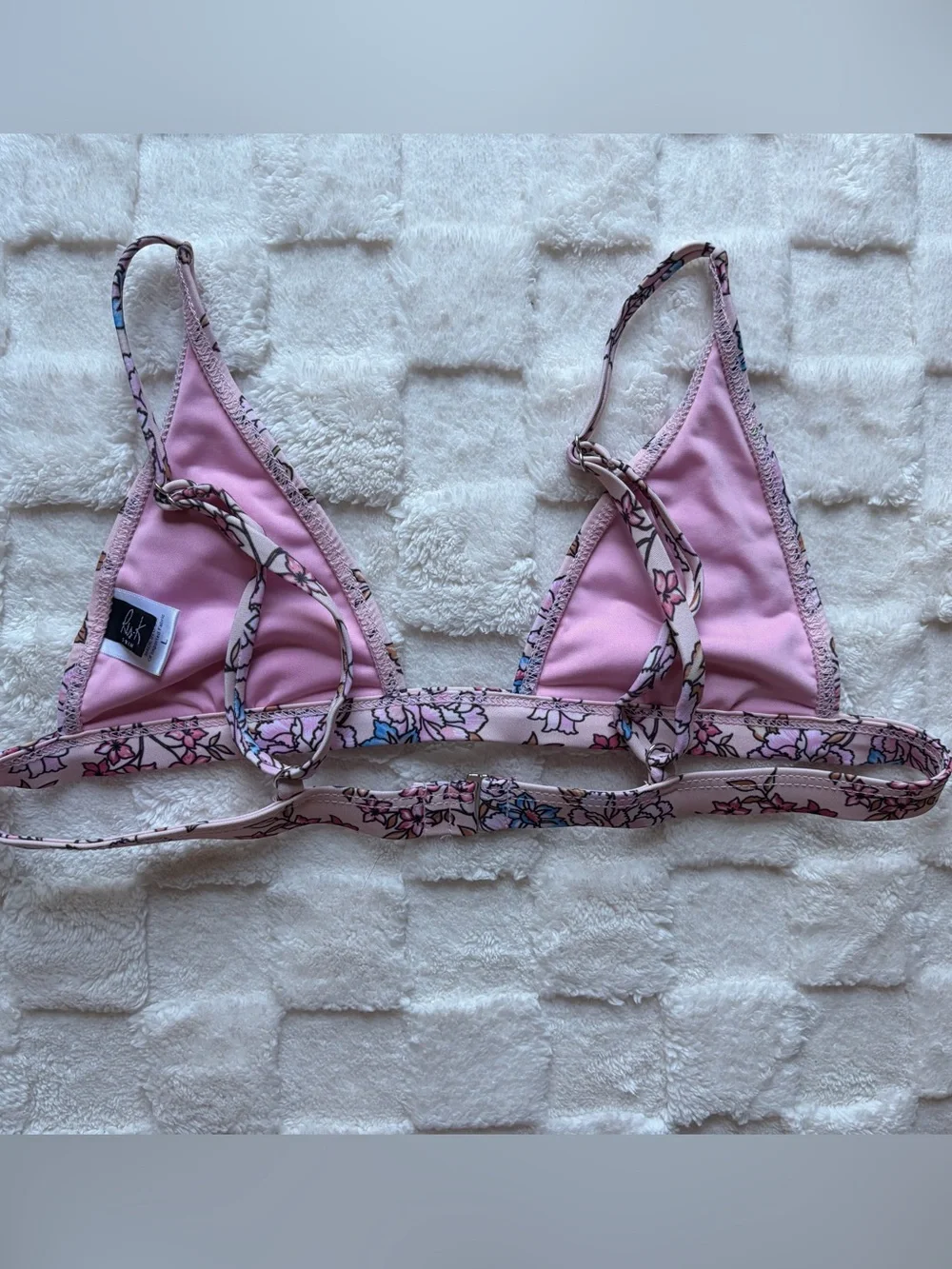 Floral Pink Triangle Bikini Set